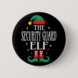 Security Guard Elf Job Title Funny Christmas Match 6 Cm Round Badge