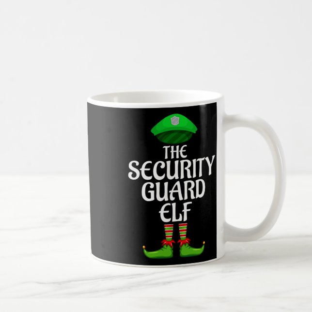 Security Guard Elf Matching Family Group Christmas Coffee Mug (Right)