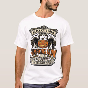 Security Guard Halloween Shirt with Black Cats & P