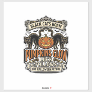 Security Guard Halloween Shirt with Black Cats & P