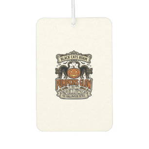 Security Guard Halloween Shirt with Black Cats & P Car Air Freshener