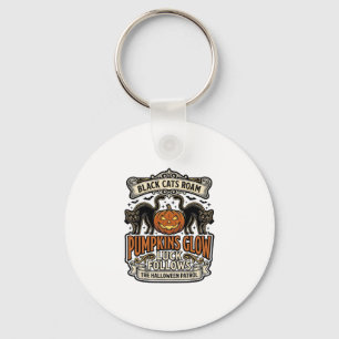 Security Guard Halloween Shirt with Black Cats & P Key Ring