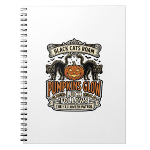 Security Guard Halloween Shirt with Black Cats & P Notebook