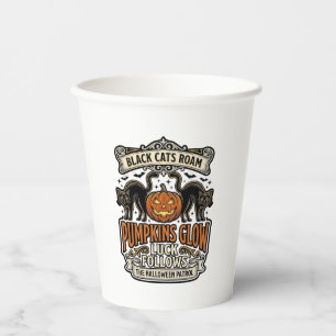 Security Guard Halloween Shirt with Black Cats & P Paper Cups