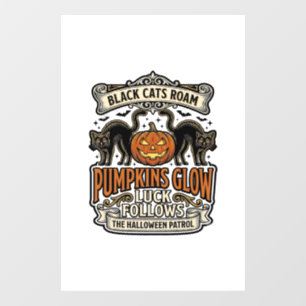Security Guard Halloween Shirt with Black Cats & P Window Cling