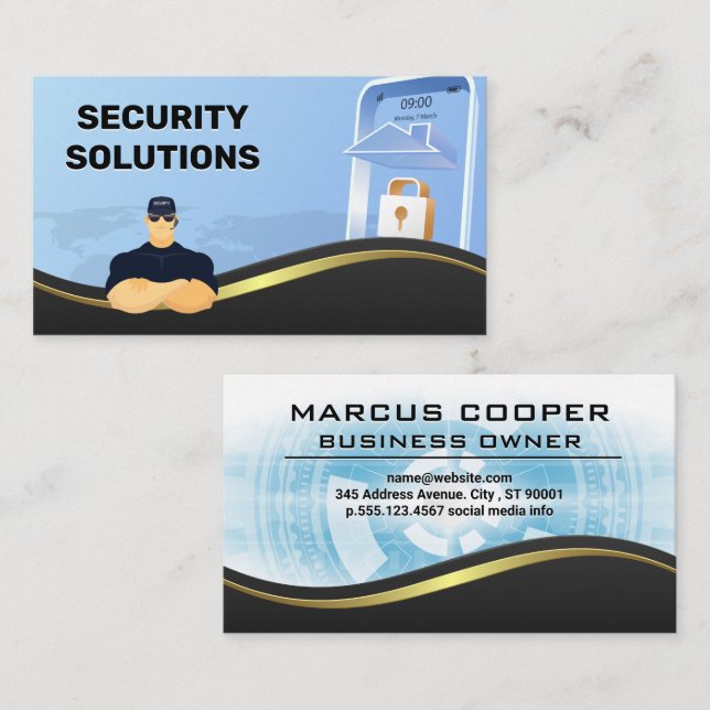 Security Guard | Phone Lock Tech Business Card (Front/Back)