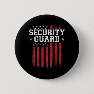 Security Guard Proud American Flag Usa Patriot Pat 6 Cm Round Badge