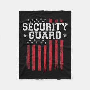 Security Guard Proud American Flag Usa Patriot Pat Fleece Blanket