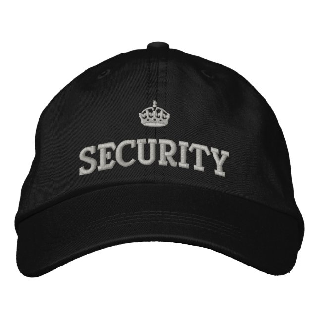 Security guard with crown logo embroidered hat (Front)