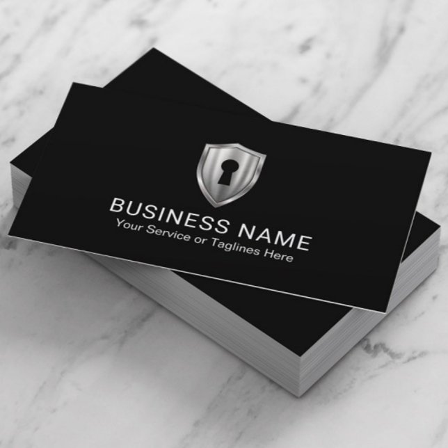 Security Keyhole Logo Professional Storage Service Business Card (Creator Uploaded)