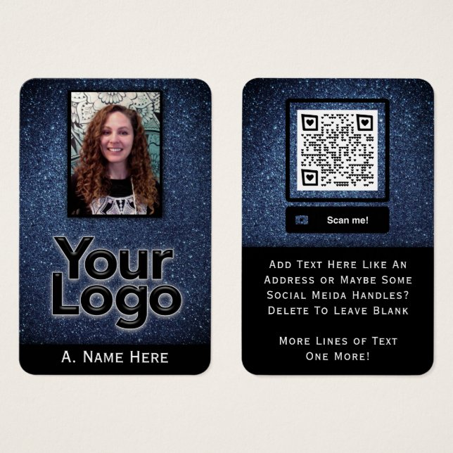Security Law Enforcement Tech Pros Blue Glitter  (Front & Back)