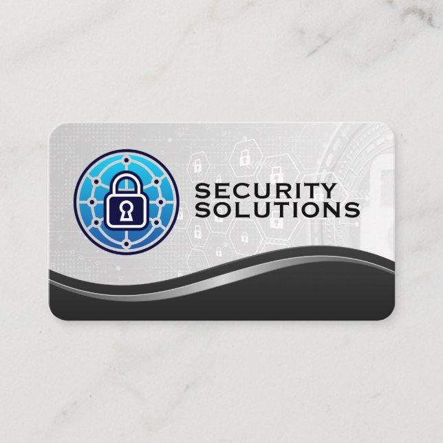 Security Lock Logo | AI Data Business Card (Front)