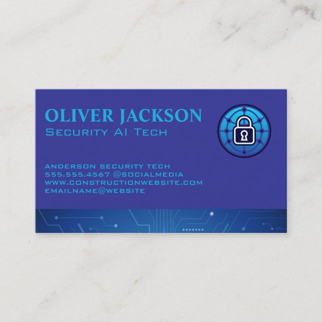 Security Lock | Tech Hardware Software Business Card (Front)