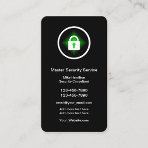Security Locksmith Business Cards