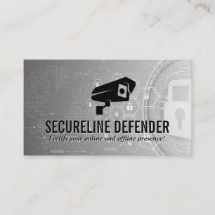 Security Logo   Cyber Tech Lock Background Business Card