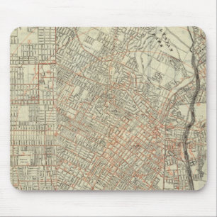Security map and Street Railways in Los Angeles Mouse Mat
