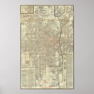 Security map and Street Railways in Los Angeles Poster
