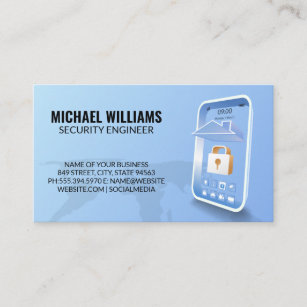 Security Mobile App   World Map Business Card