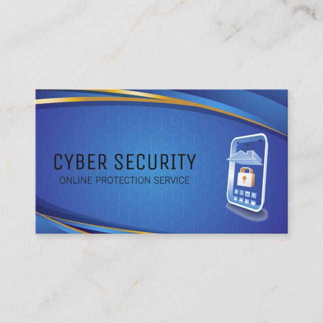 Security Mobile Tech | Modern Software  Business Card (Front)