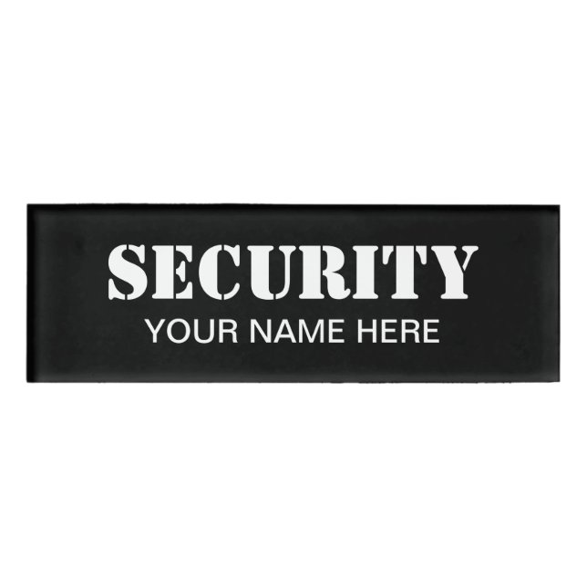 Security name tag badge for safety guard (Front)