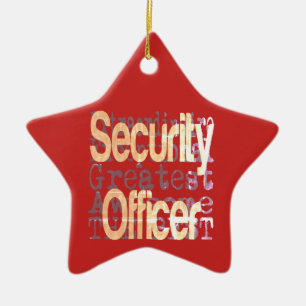 Security Officer Extraordinaire Ceramic Tree Decoration