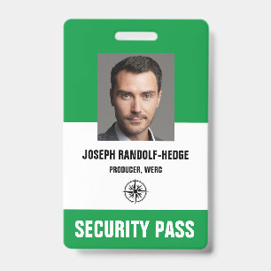 SECURITY PASS - Photo I.D. Badge ID Badge