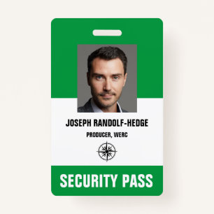 SECURITY PASS - Photo I.D. Badge ID Badge