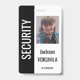 Security Photo Logo Code Template Black and White ID Badge