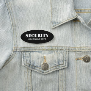 Security pin back name tag for guard