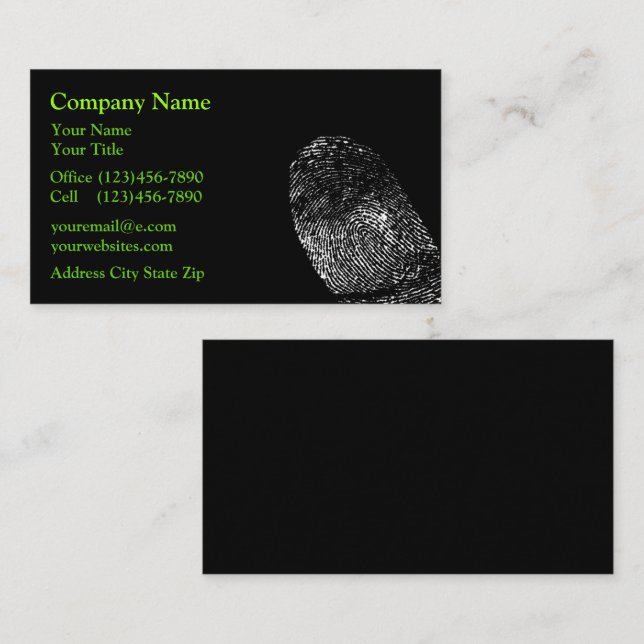 Security Protection Business Cards (Front/Back)