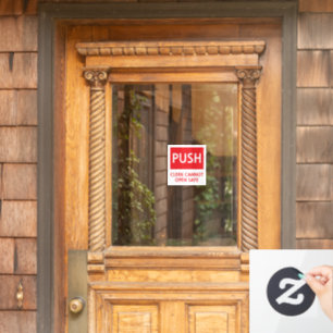 Security Push Door Clerk Cannot Open Safe Window Cling