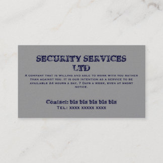 SECURITY SERVICES LTD , Contact: bla bla bla bl... Business Card