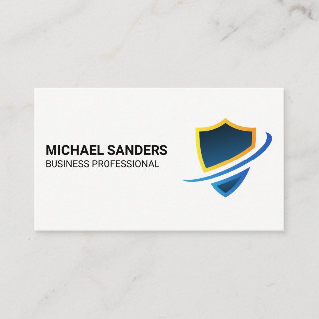 Security Shield Logo Business Card (Front)