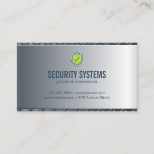 Security Shield   Metallic Background Business Card