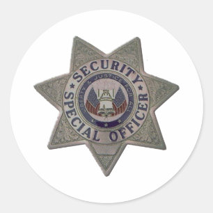 Security Special Officer Silver Classic Round Sticker