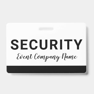 Security Staff Company Name Badge ID Badge
