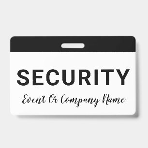 Security Staff Company Name Badge ID Badge