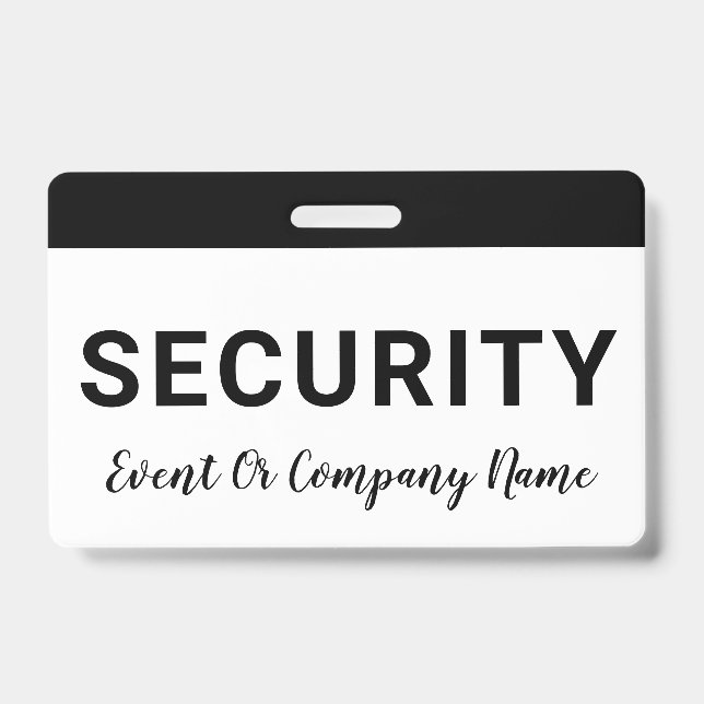 Security Staff Company Name Badge ID Badge (Front)