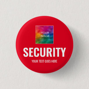 Security Staff Employee Member Custom Text & Image 3 Cm Round Badge
