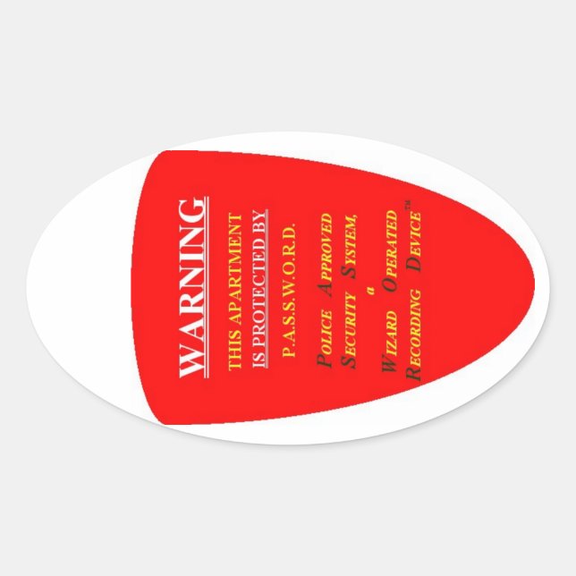 SECURITY SYSTEM WARNING OVAL STICKER (Front)