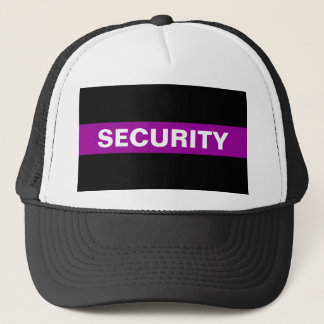 Security thin purple line Black and white Trucker Hat