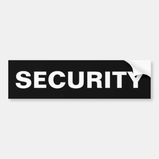 SECURITY - White Logo Bumper Sticker