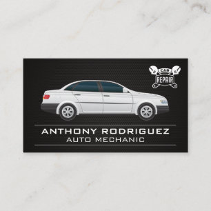 Sedan Car   Auto Repair   Mechanic Business Card