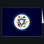 Seder Plate<br><div class="desc">Passover seder plate filled with traditional Jewish symbols on greeting cards,  stamps,  stickers,  baby gifts and home decor featuring Jewish Star of David.</div>