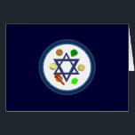 Seder Plate<br><div class="desc">Passover seder plate filled with traditional Jewish symbols on greeting cards, stamps, stickers, baby gifts and home decor featuring Jewish Star of David.</div>