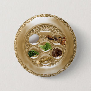 Seder Plate 6 Cm Round Badge