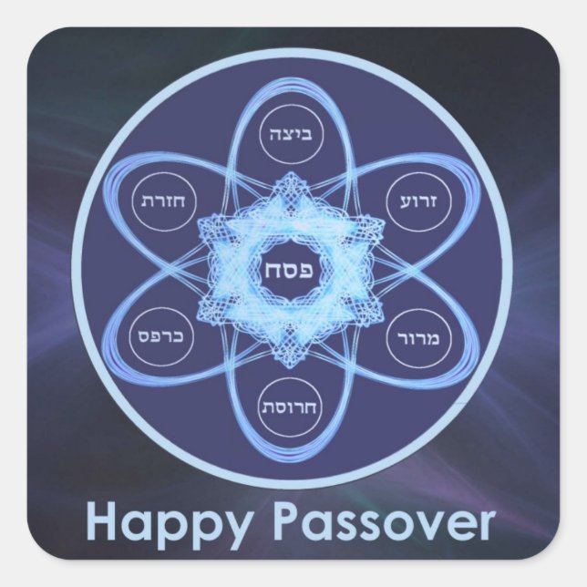 Seder Plate Square Sticker (Front)