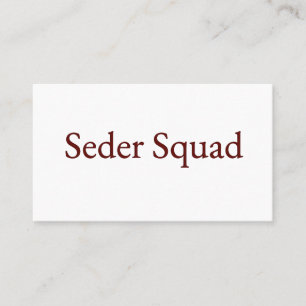 Seder Squad Card, Passover Card, Jewish Holiday  Business Card