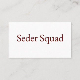Seder Squad Card, Passover Card, Jewish Holiday  Business Card