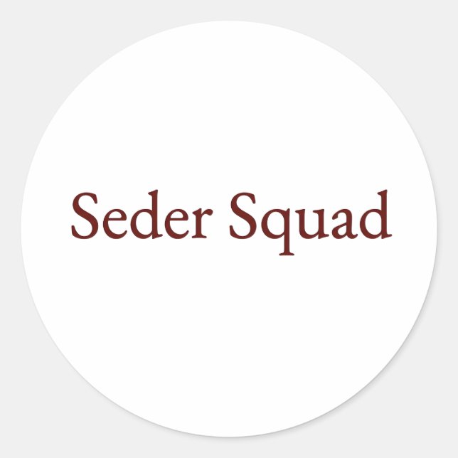 Seder Squad Sticker, Passover Sticker, Jewish Classic Round Sticker (Front)